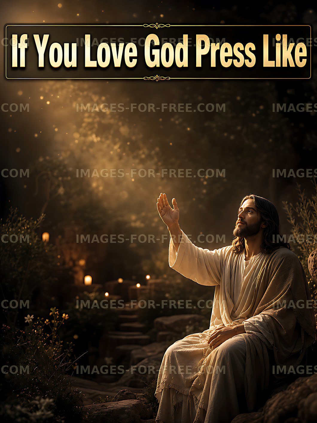 Message of faith expressed through gesture and light