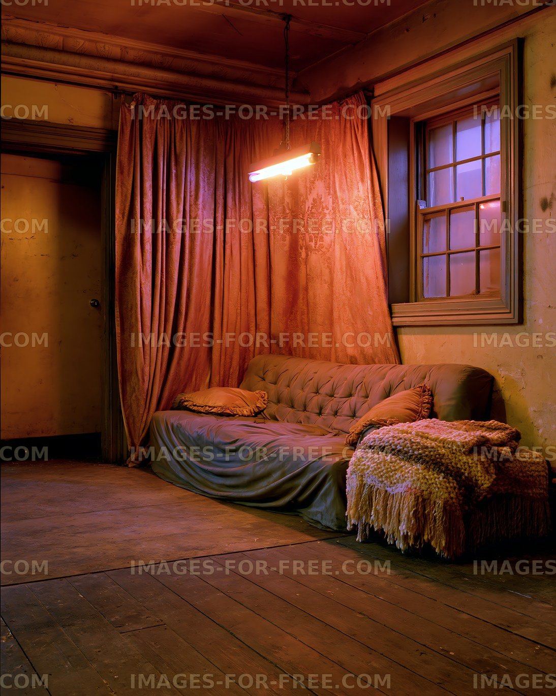 Cozy living space with muted colors and soft lighting
