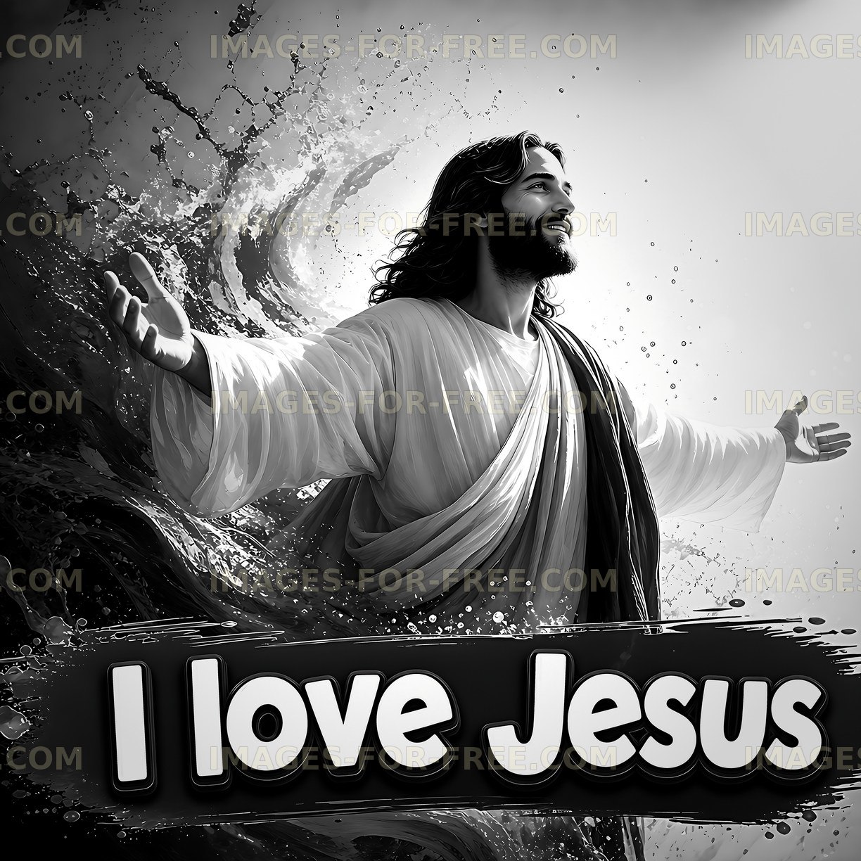 Man with arms open, expressing devotion to Jesus