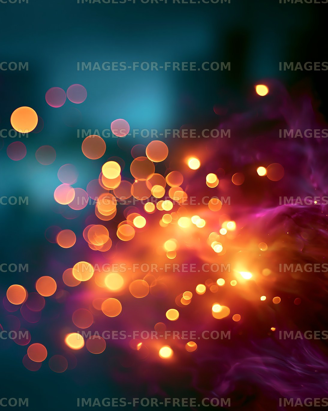 Colorful bokeh lights on a dark background