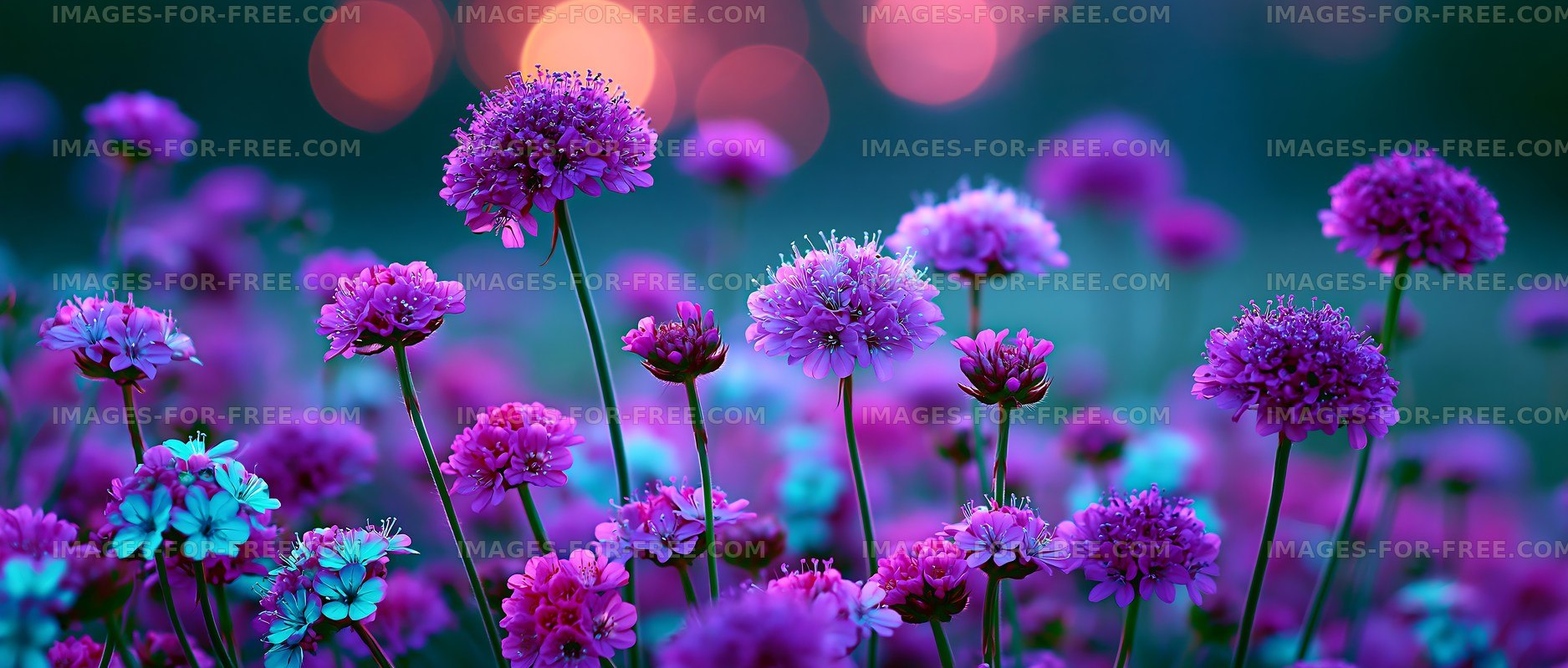 Flowers blooming in a garden during sunset