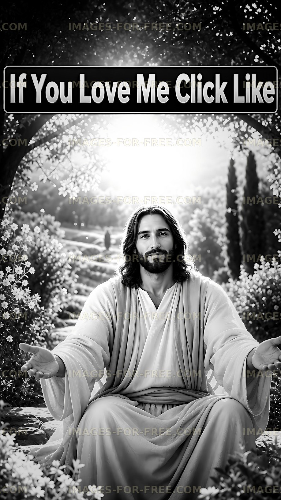 Jesus in a garden setting with an invitation to engage