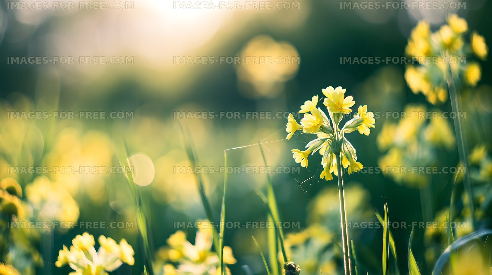 Field of yellow wildflowers under sunlight