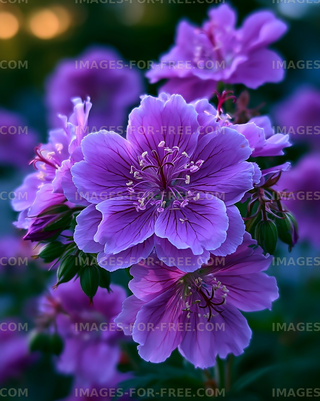 Purple flowers blooming in garden during summer