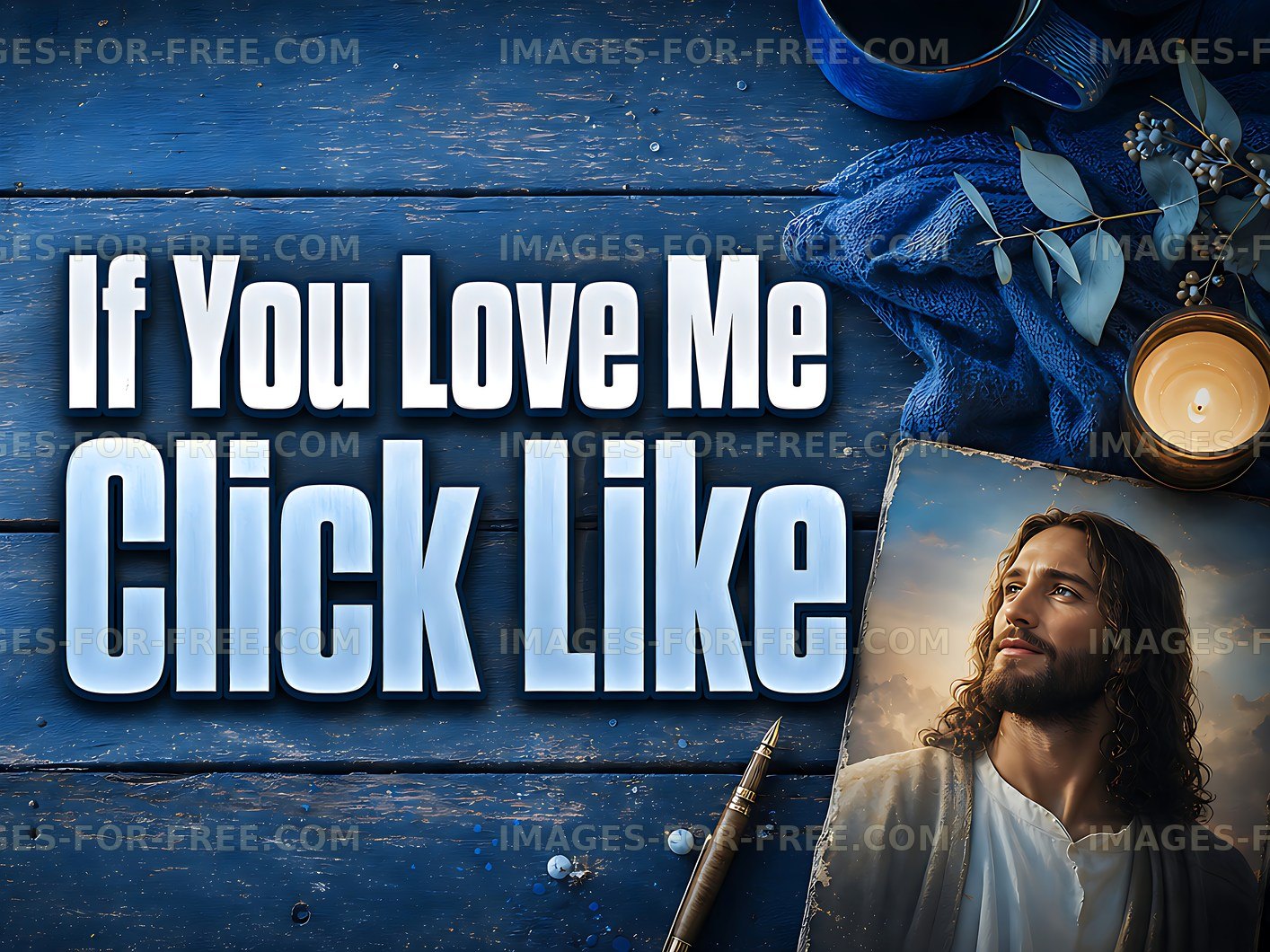 If you love me click like message on wooden table
