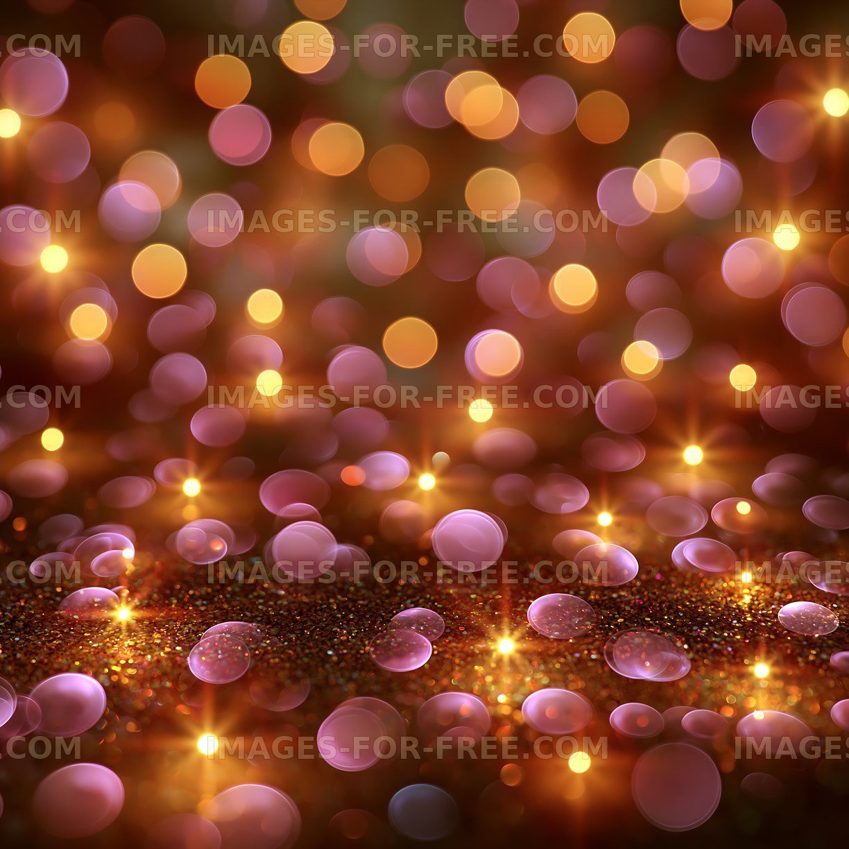 Warm glowing bokeh lights create a festive atmosphere