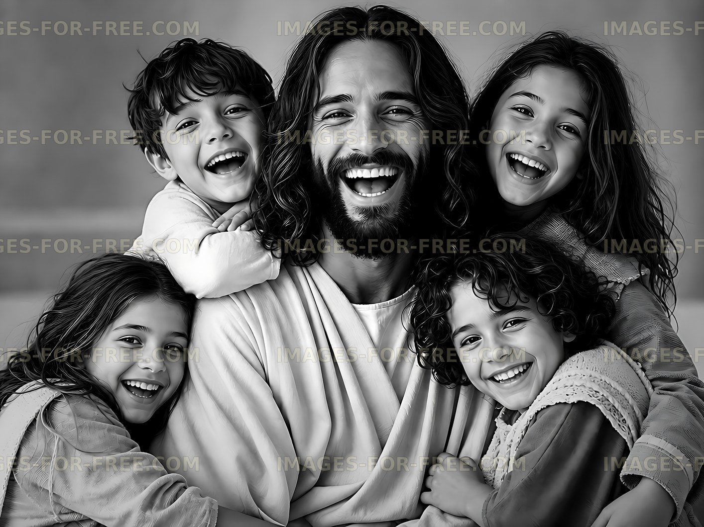 Happy moments shared between a man and children