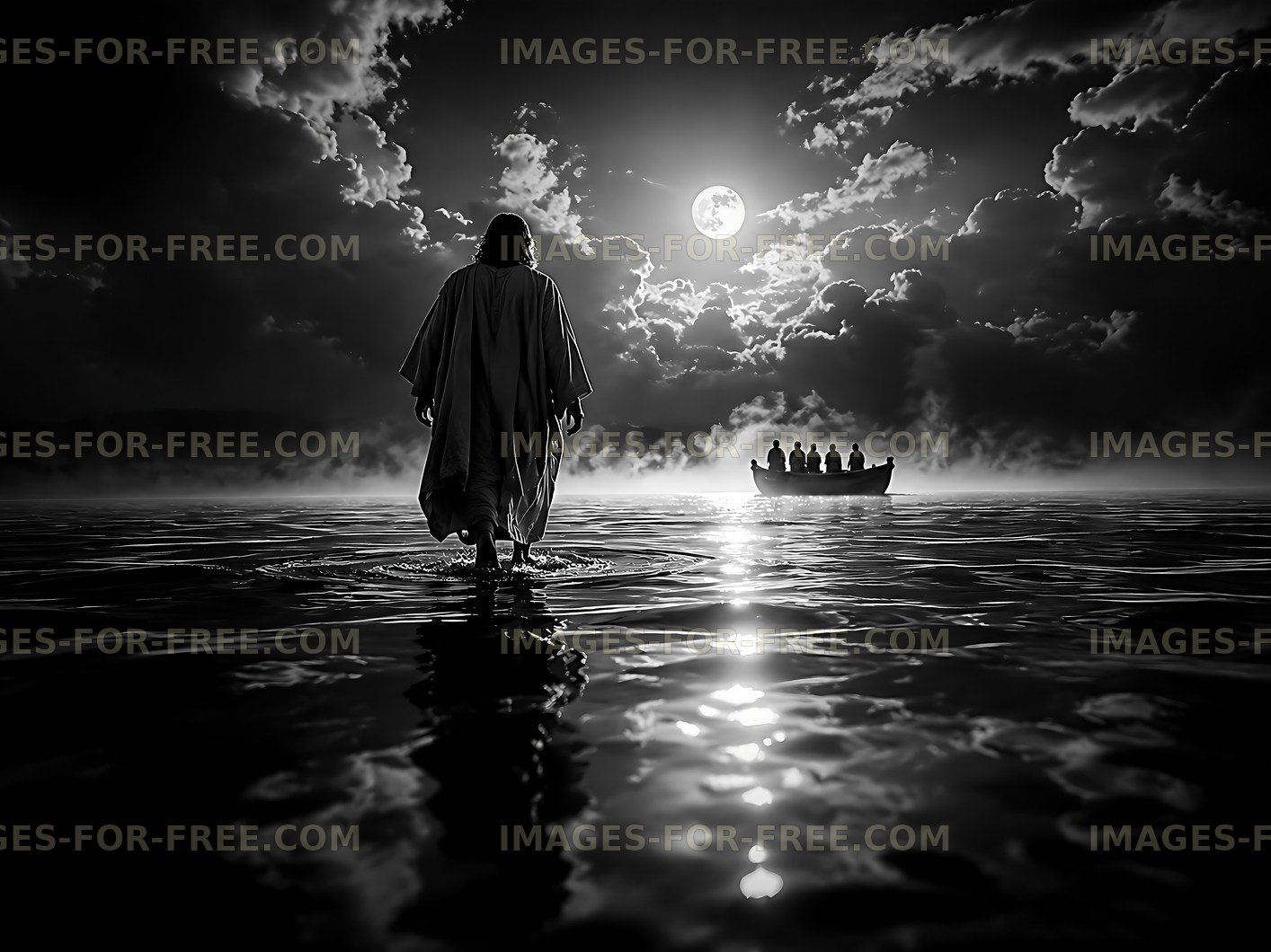 Walking on water under a full moon