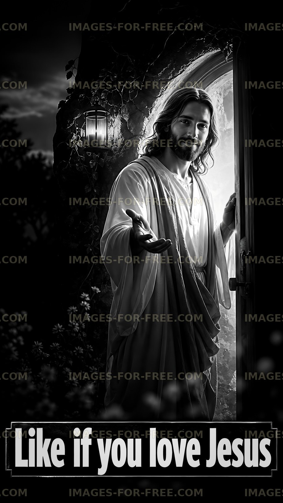 Man with open door welcoming, showing love for Jesus