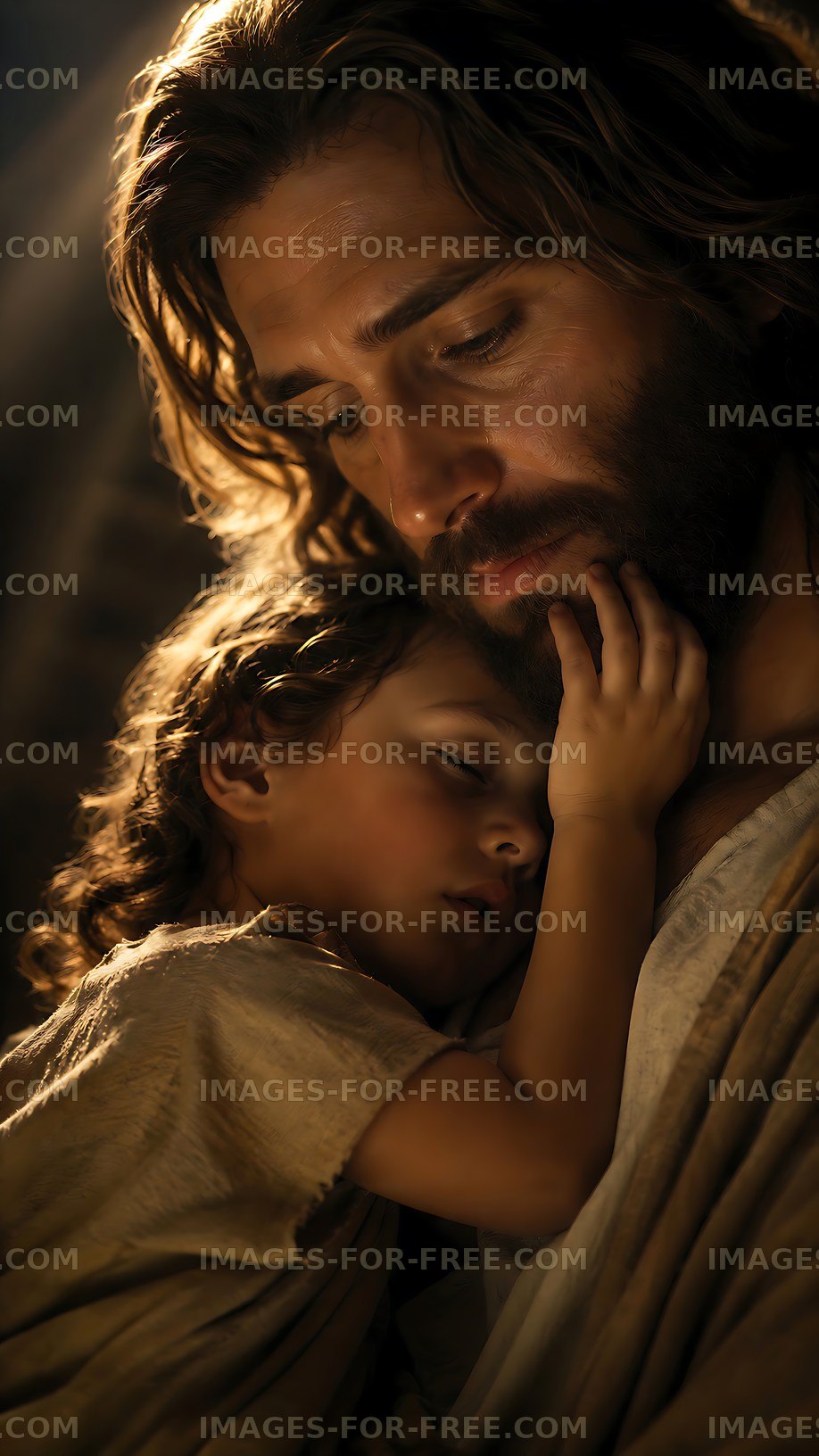 Father and child sharing a moment in quiet setting