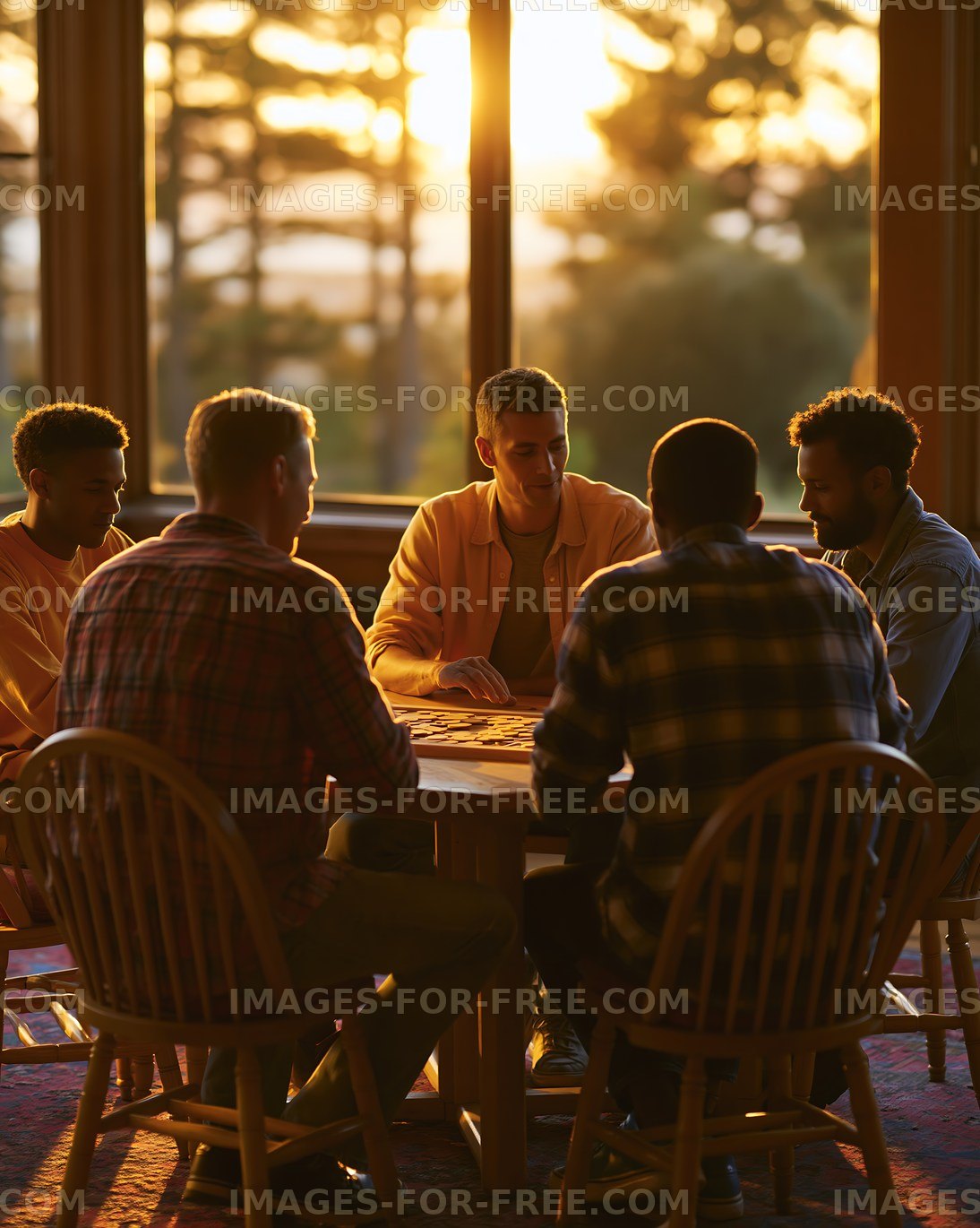 Evening gathering around the table in a cozy setting
