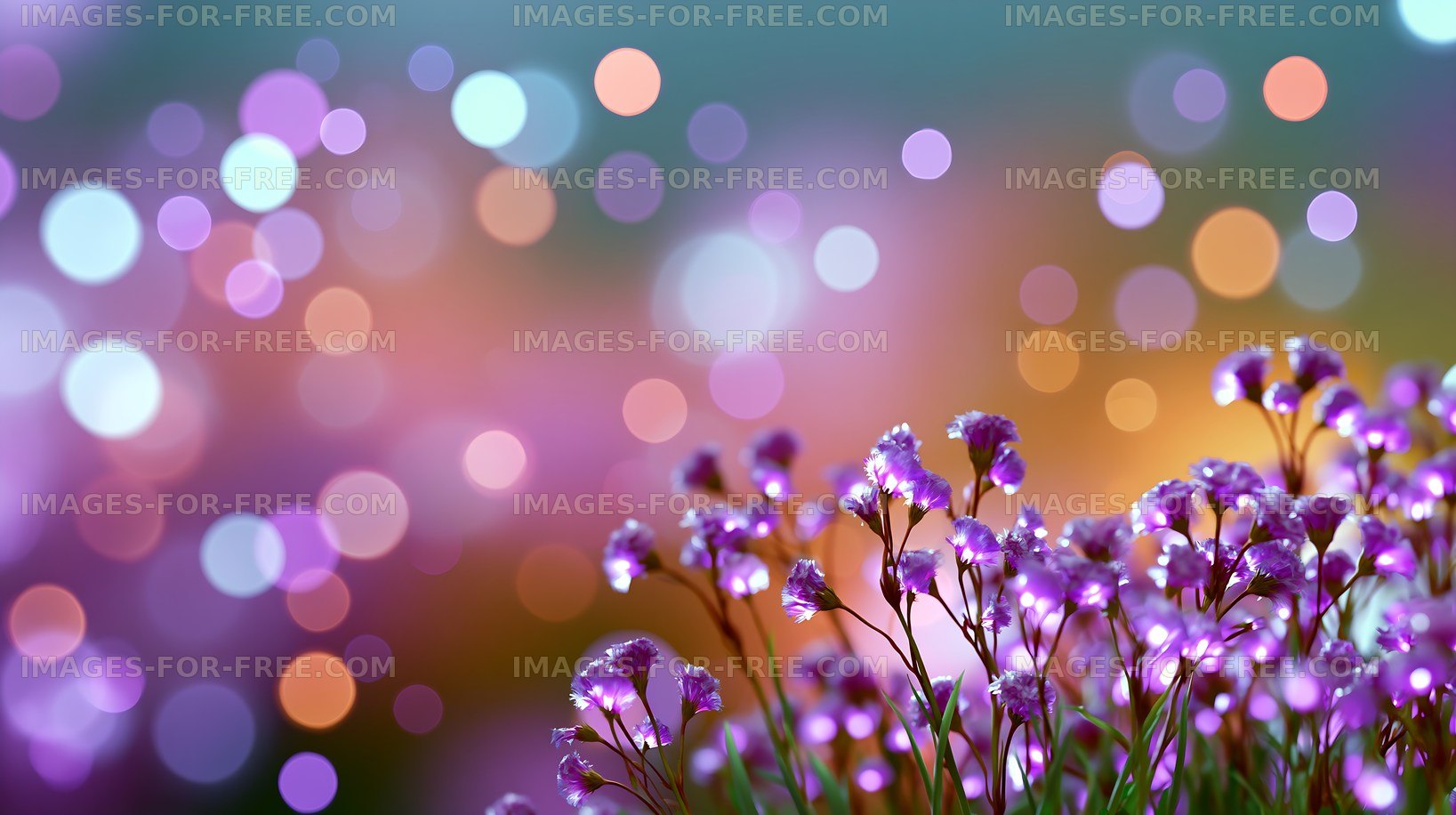 Vibrant flowers with bokeh background in soft colors