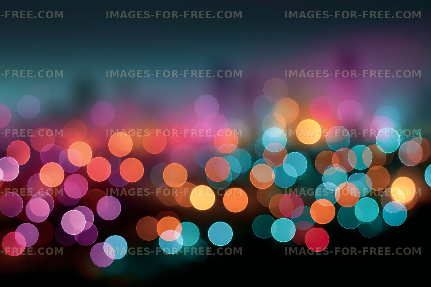 Colorful bokeh lights creating a vibrant nighttime scene