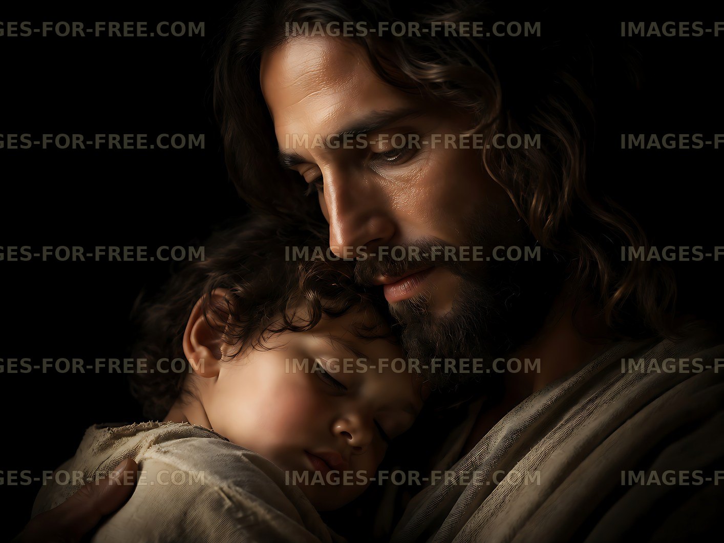 Parent holding child in a tender moment
