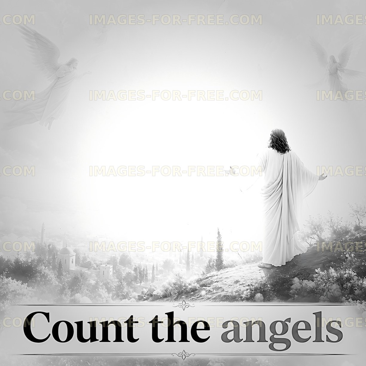Count the angels in a spiritual scene