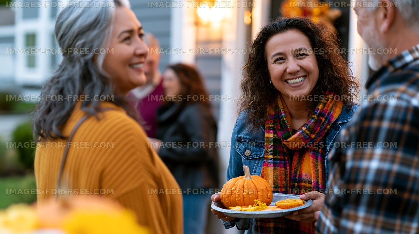 Gathering with friends during a fall celebration