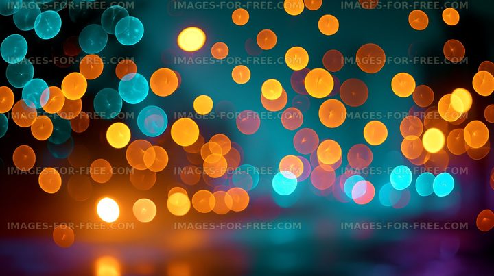 Colorful bokeh lights create a vibrant night scene