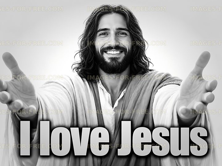 Man expressing love for Jesus with open arms