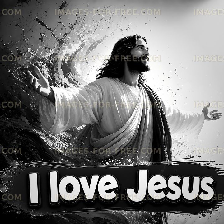 Man with arms open, expressing devotion to Jesus