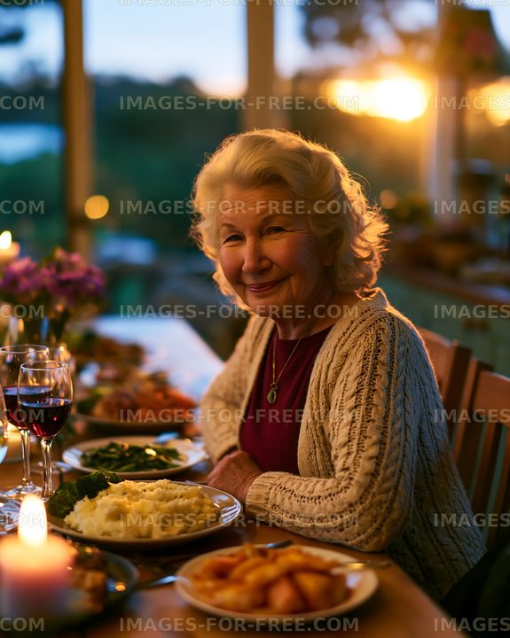 Gathering around the table for evening dinner