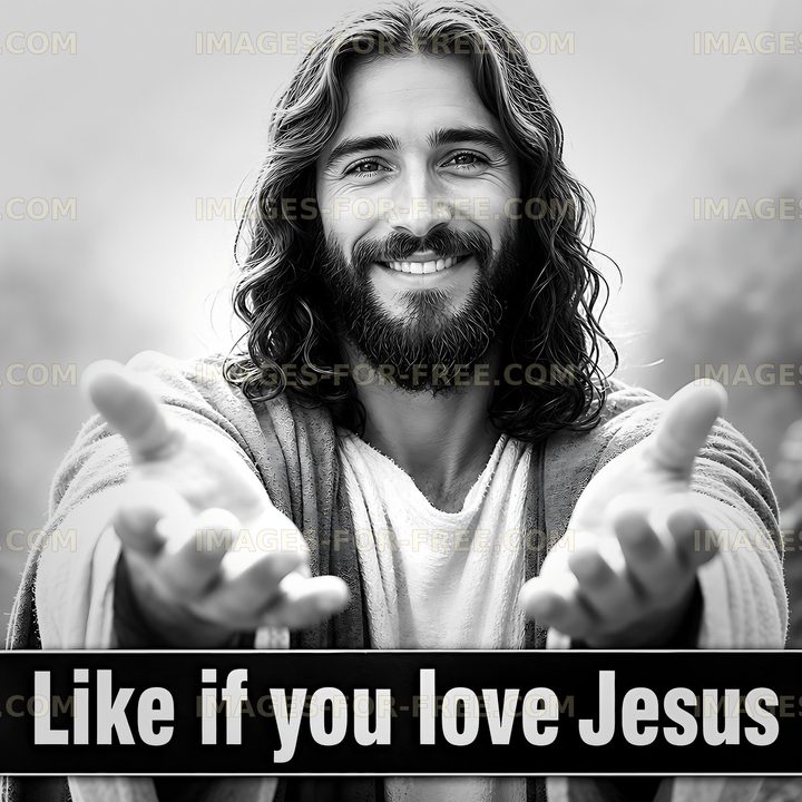 Person with long hair and beard extends hands in gesture of welcome