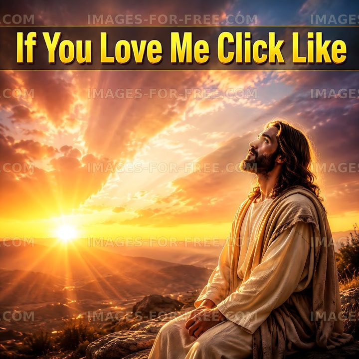 Sunset scene with person looking up towards the sky