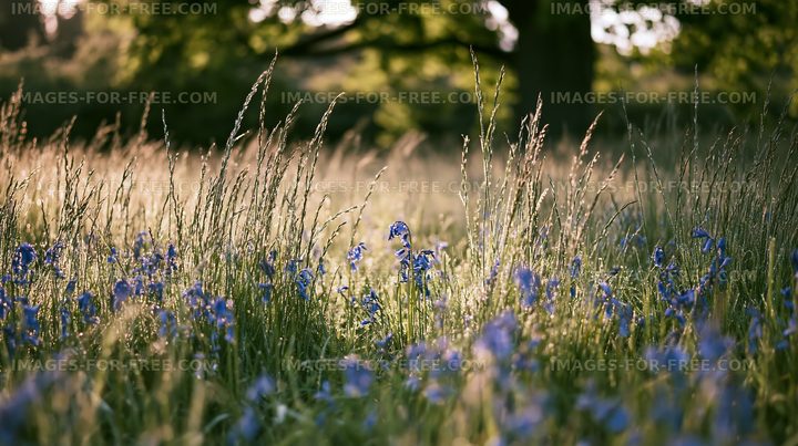 Wildflowers bloom in a sunny field during late spring