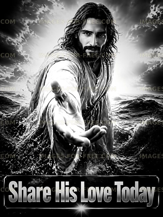 Share love and hope through reaching hands in black and white