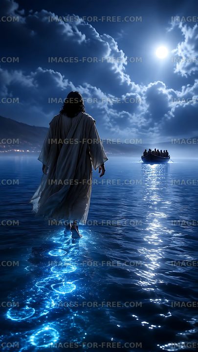 Walking on water under a full moon