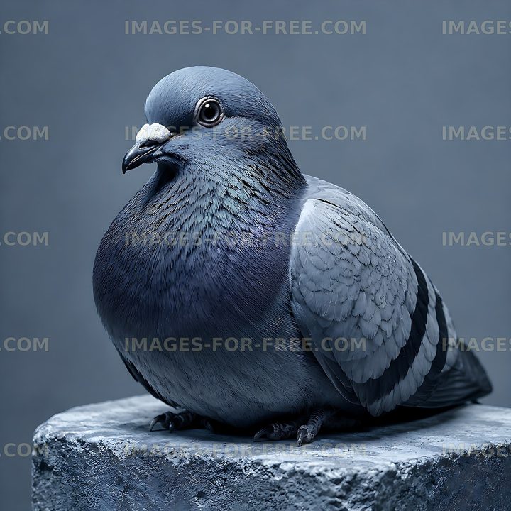 Bird perched on stone in monochrome setting