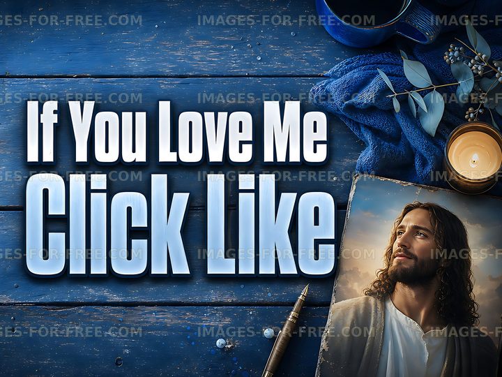 If you love me click like message on wooden table