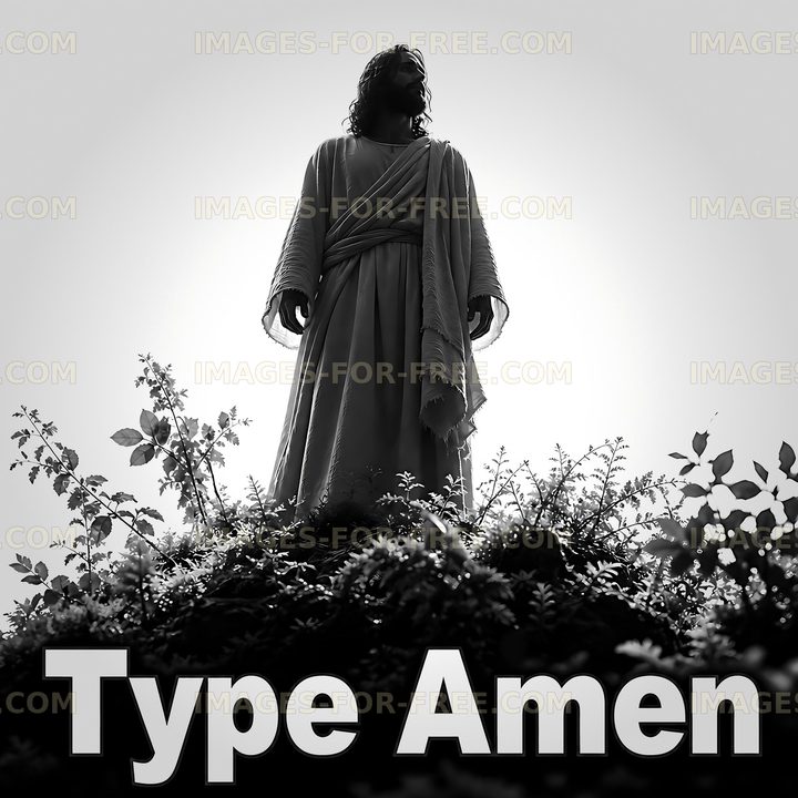 Silhouette of a figure standing on a hill among plants
