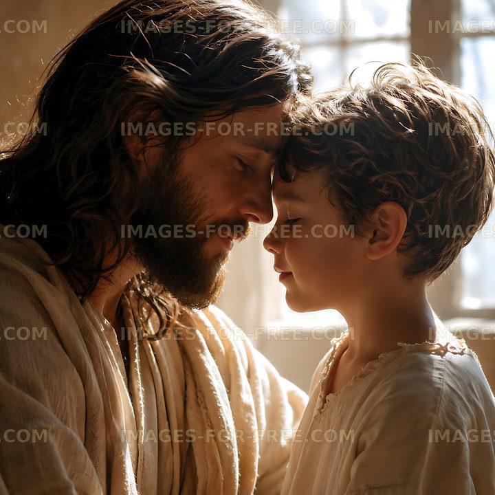 Father and son sharing a moment indoors