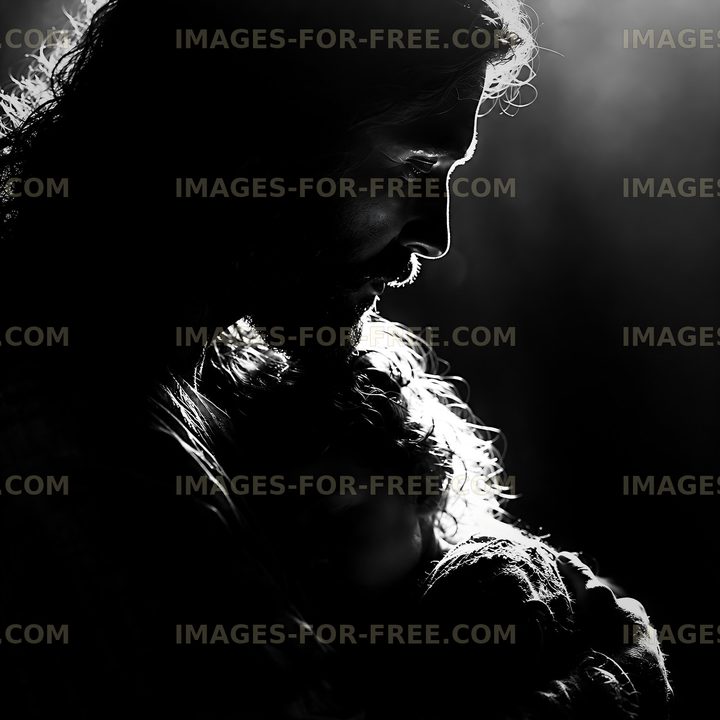 Father holding child in silhouette