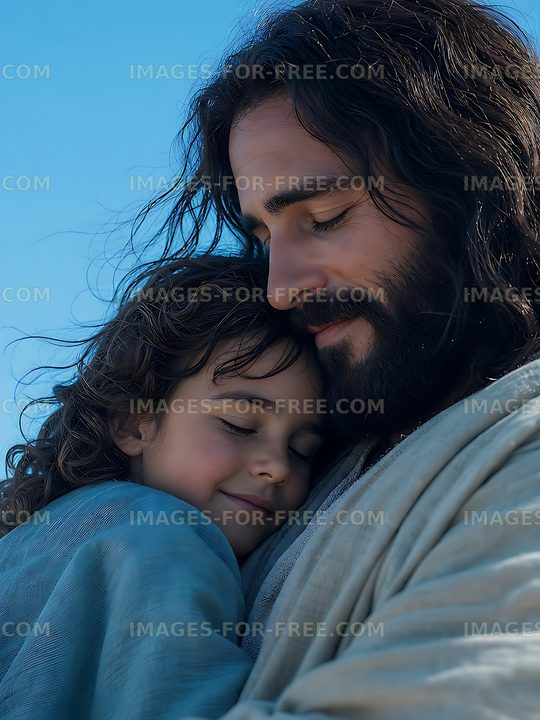 Father and child embrace with warmth and joy