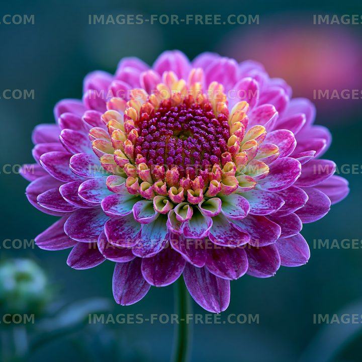 Vibrant pink flower with detailed petals in natural setting