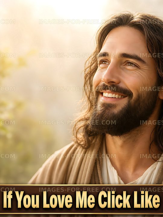 Portrait of a smiling man with long hair and beard in natural light