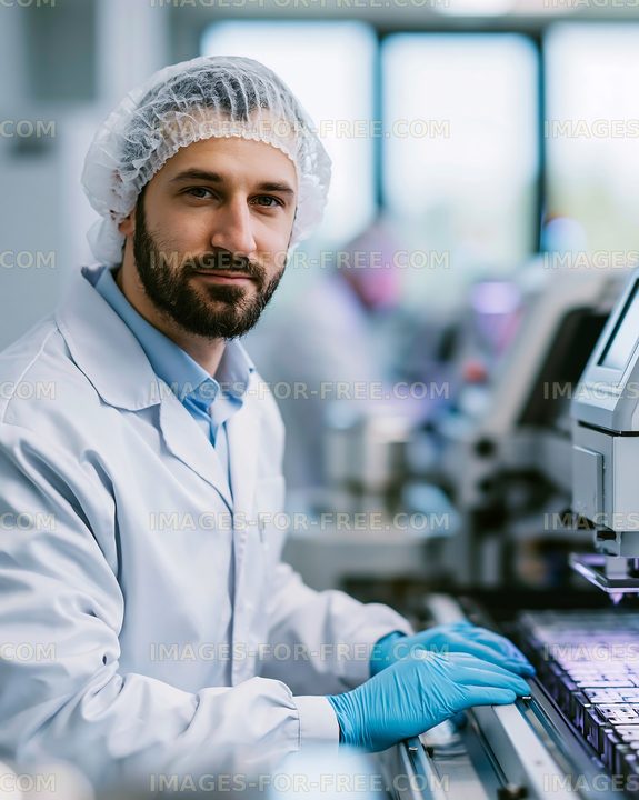 Scientist working in a laboratory setting with equipment