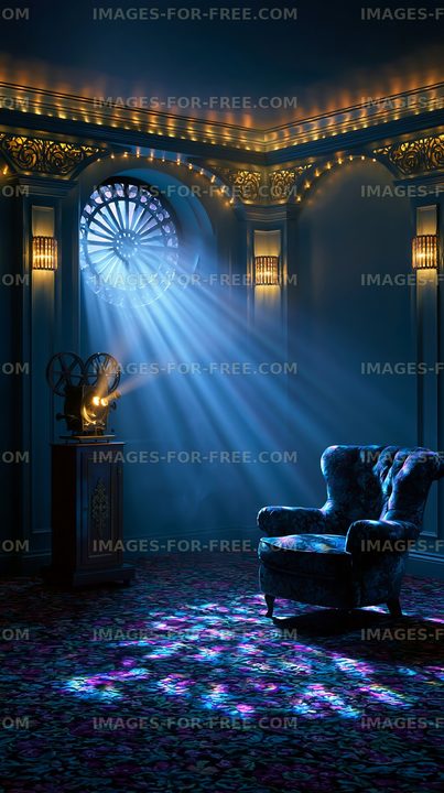 Light rays shine through window in quiet room with vintage chair