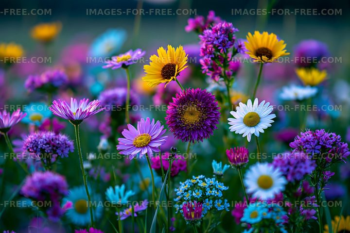 Colorful wildflower field in springtime