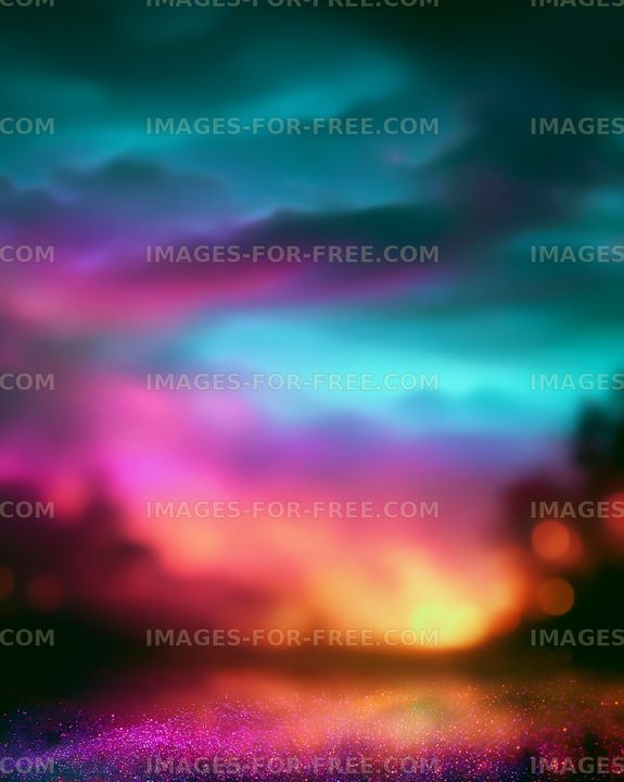 Vibrant sky with colorful clouds at sunset