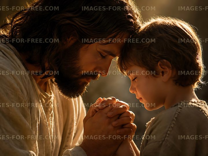 Father and son in a moment of connection