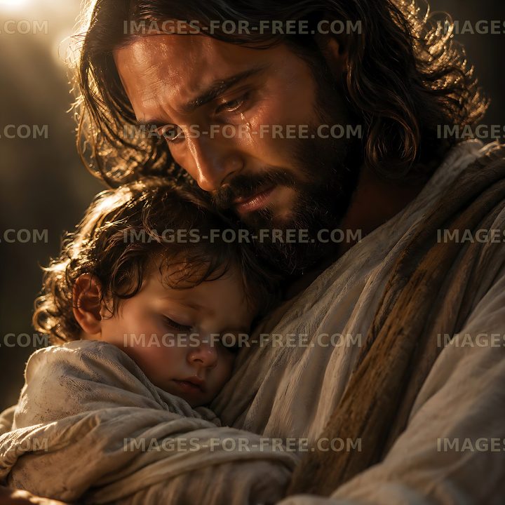 Father holding child in a warm embrace