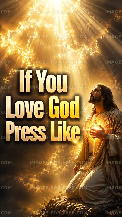 Jesus kneeling in light with text encouraging likes